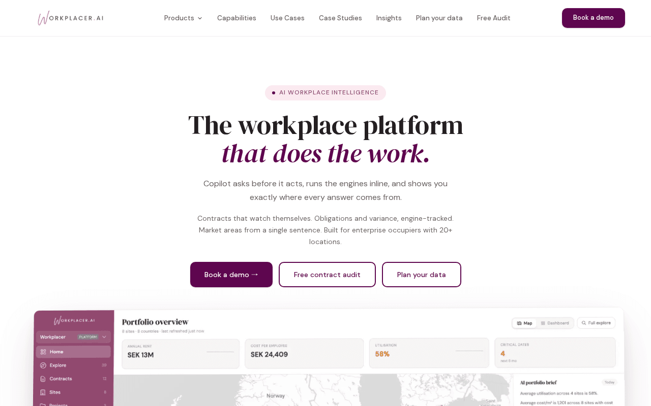 Screenshot of workplacer.ai
