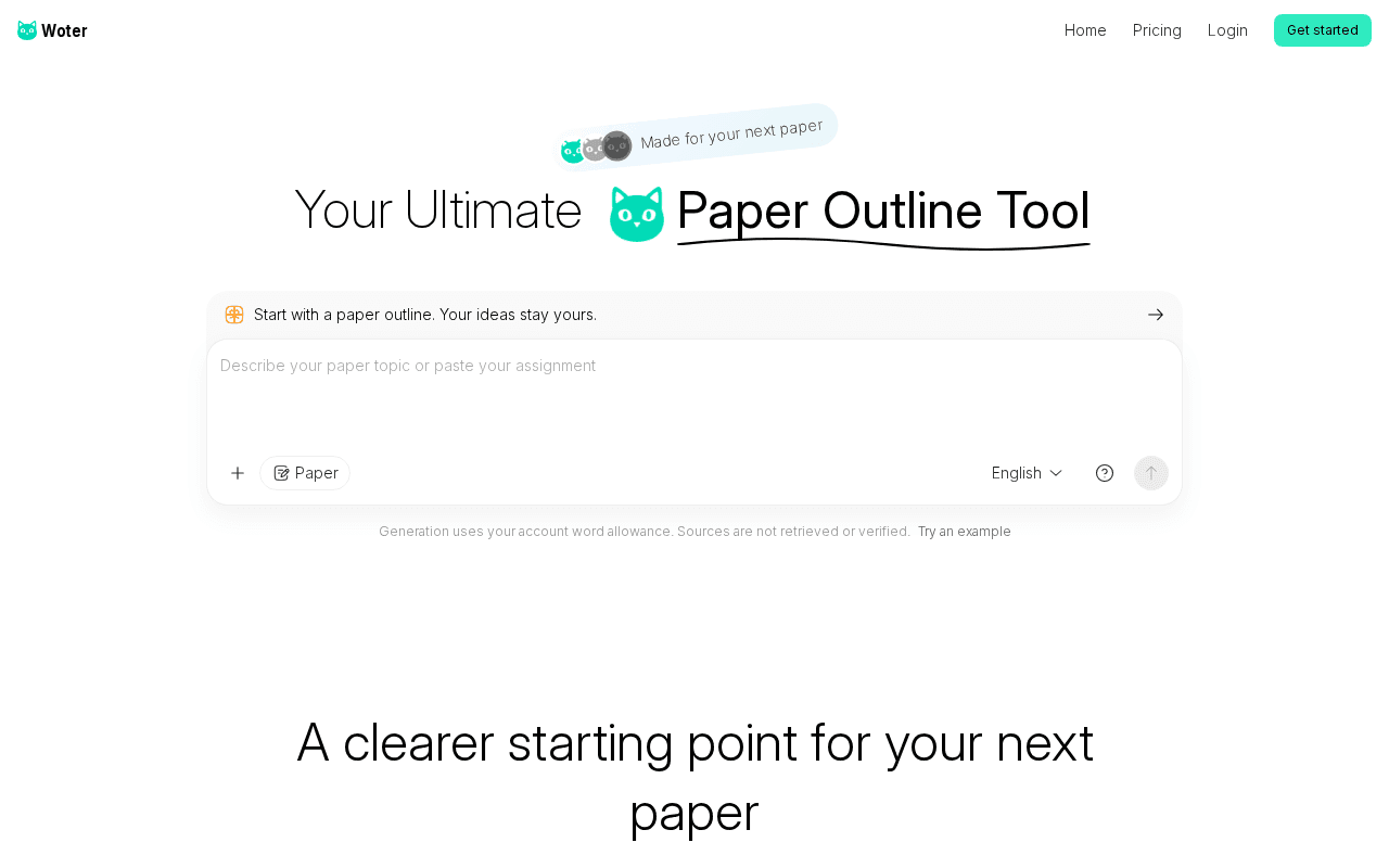 Screenshot of woter.ai