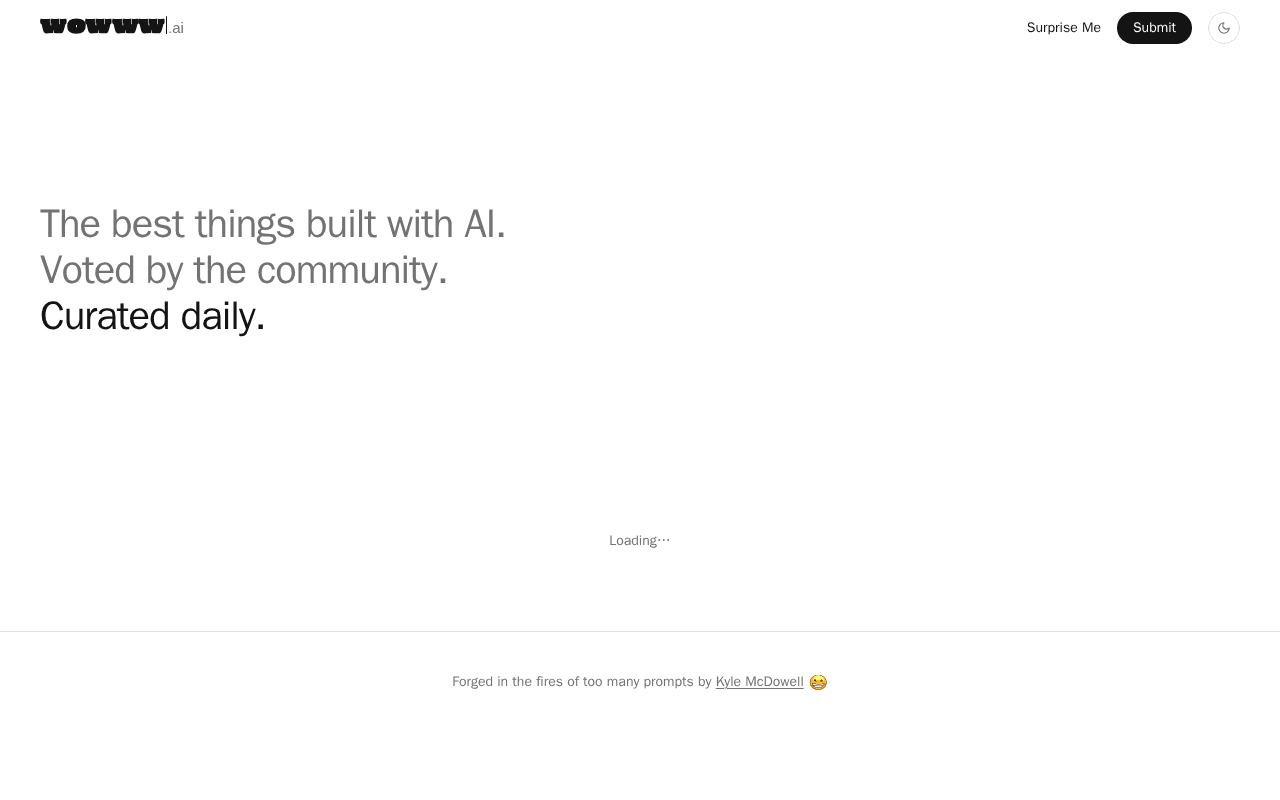 Screenshot of wowww.ai