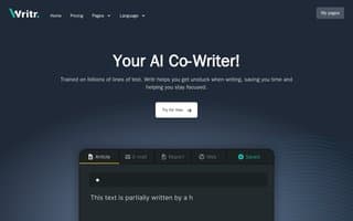 Screenshot of writr.ai