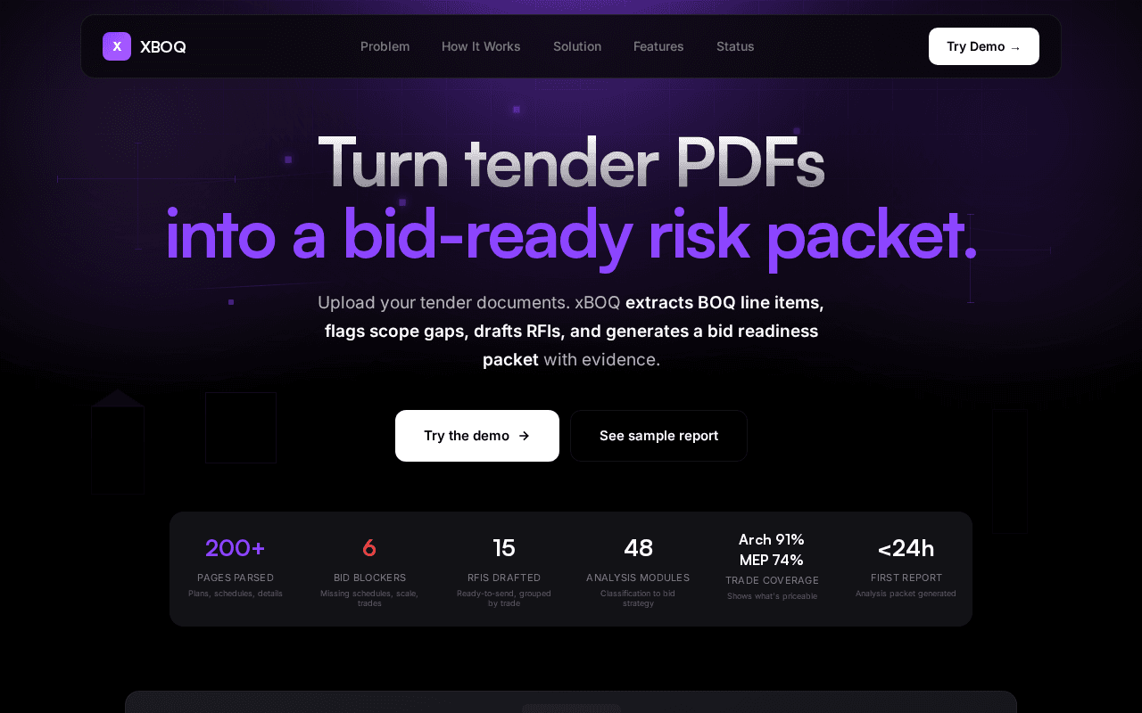 Screenshot of xboq.ai