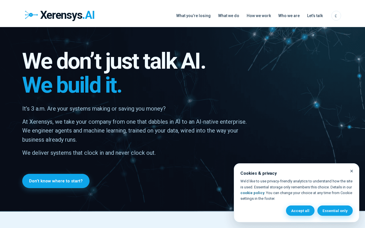 Screenshot of xerensys.ai
