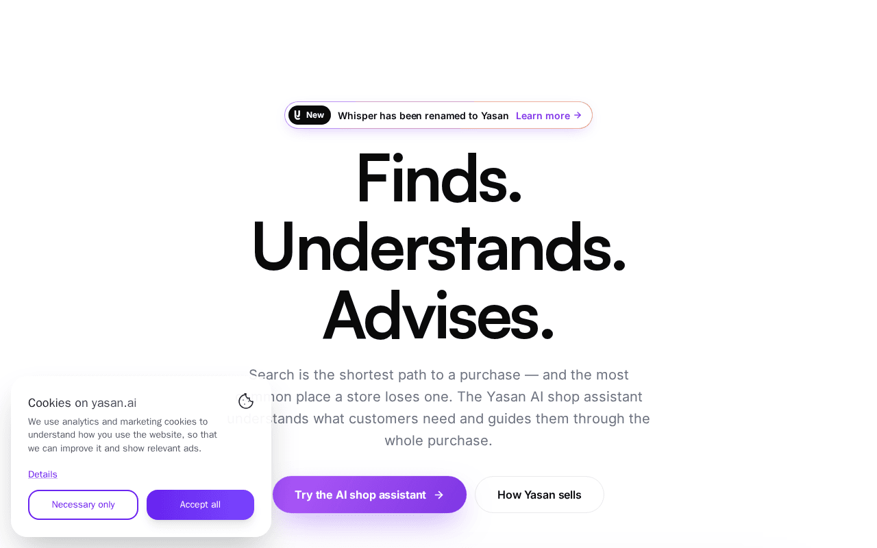 Screenshot of yasan.ai