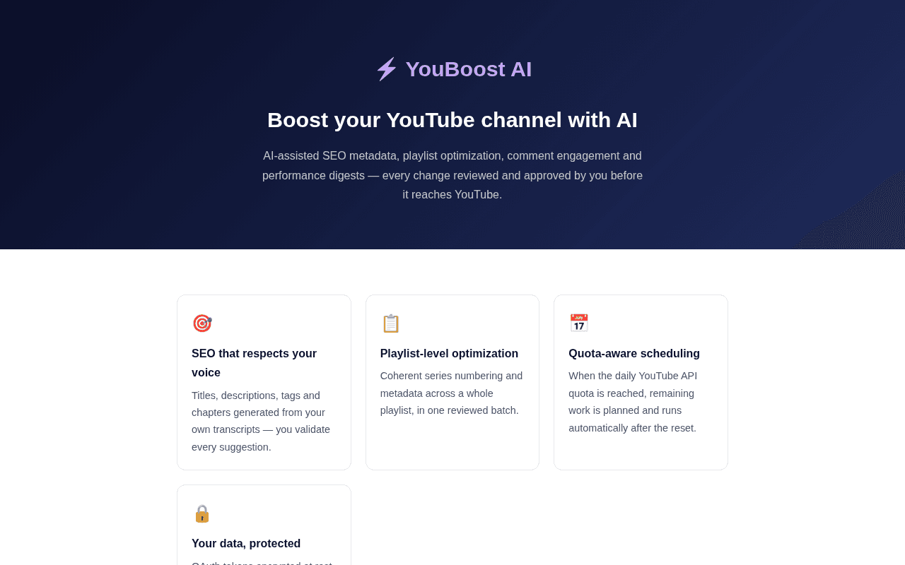 Screenshot of youboost.ai