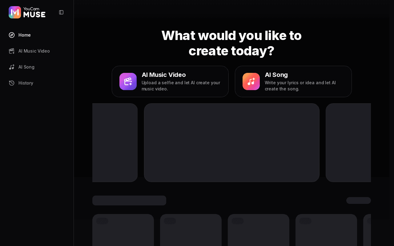Screenshot of youcammuse.ai