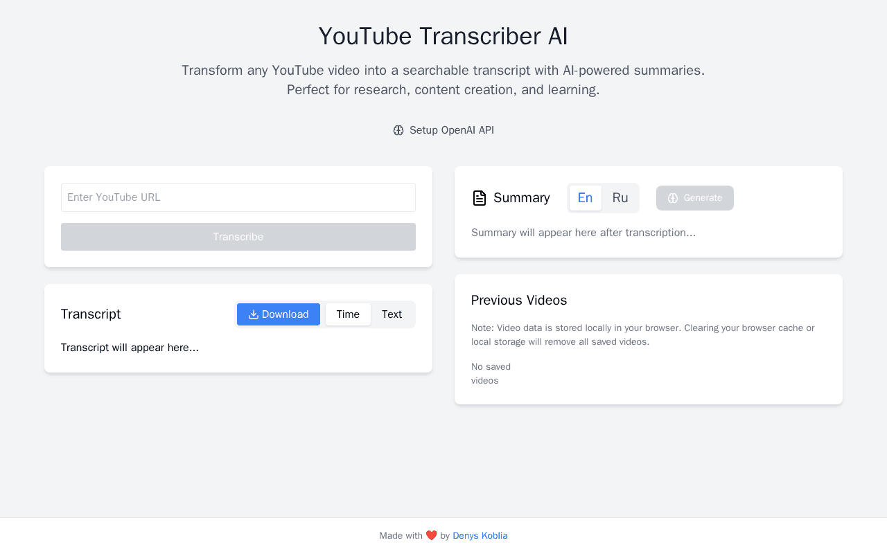 Screenshot of ytbe.ai