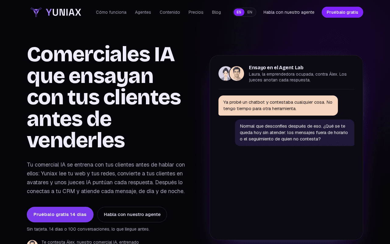 Screenshot of yuniax.ai
