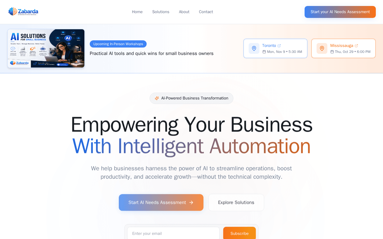 Screenshot of zabarda.ai