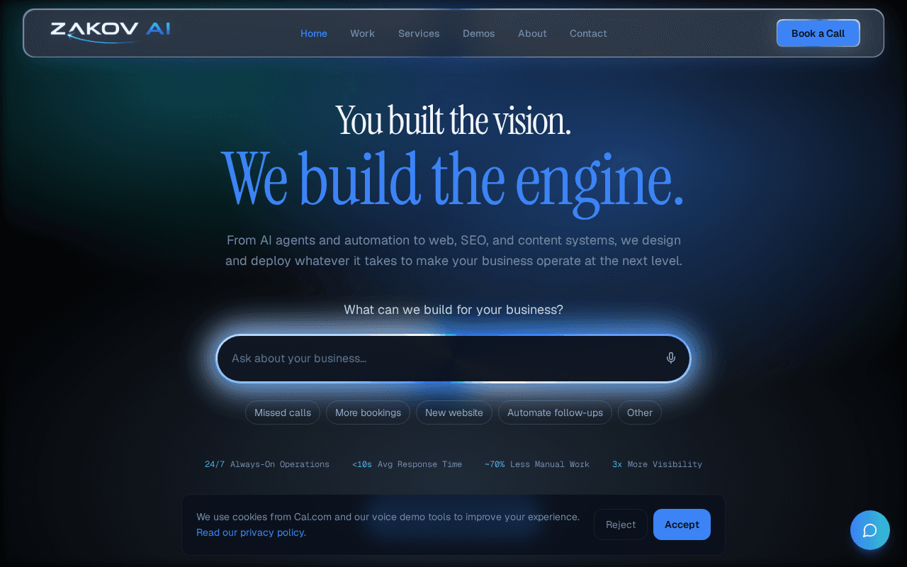 Screenshot of zakov.ai