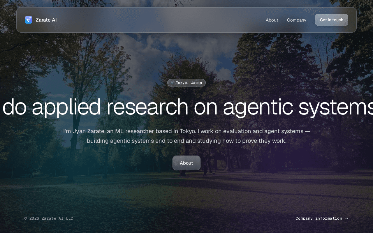 Screenshot of zarate.ai