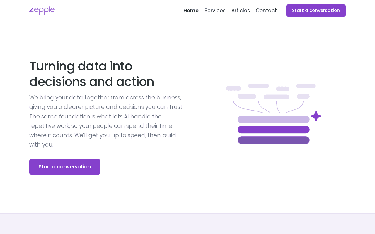 Screenshot of zepple.ai