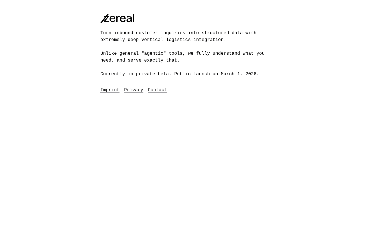 Screenshot of zereal.ai