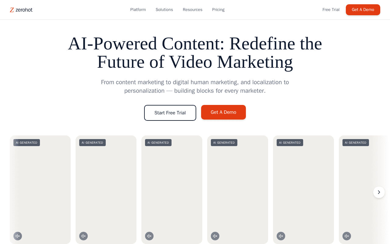 Screenshot of zerohot.ai