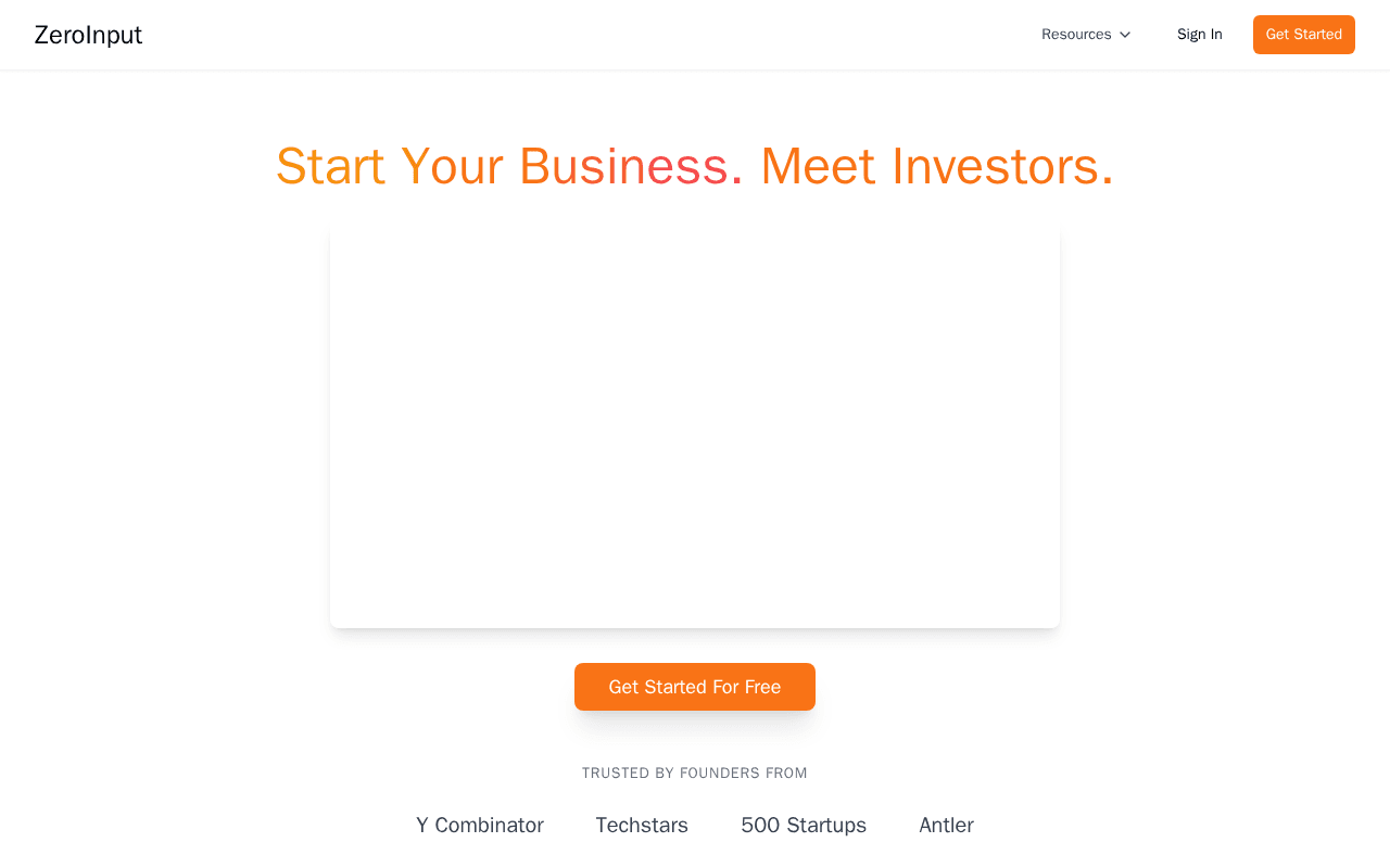 Screenshot of zeroinput.ai