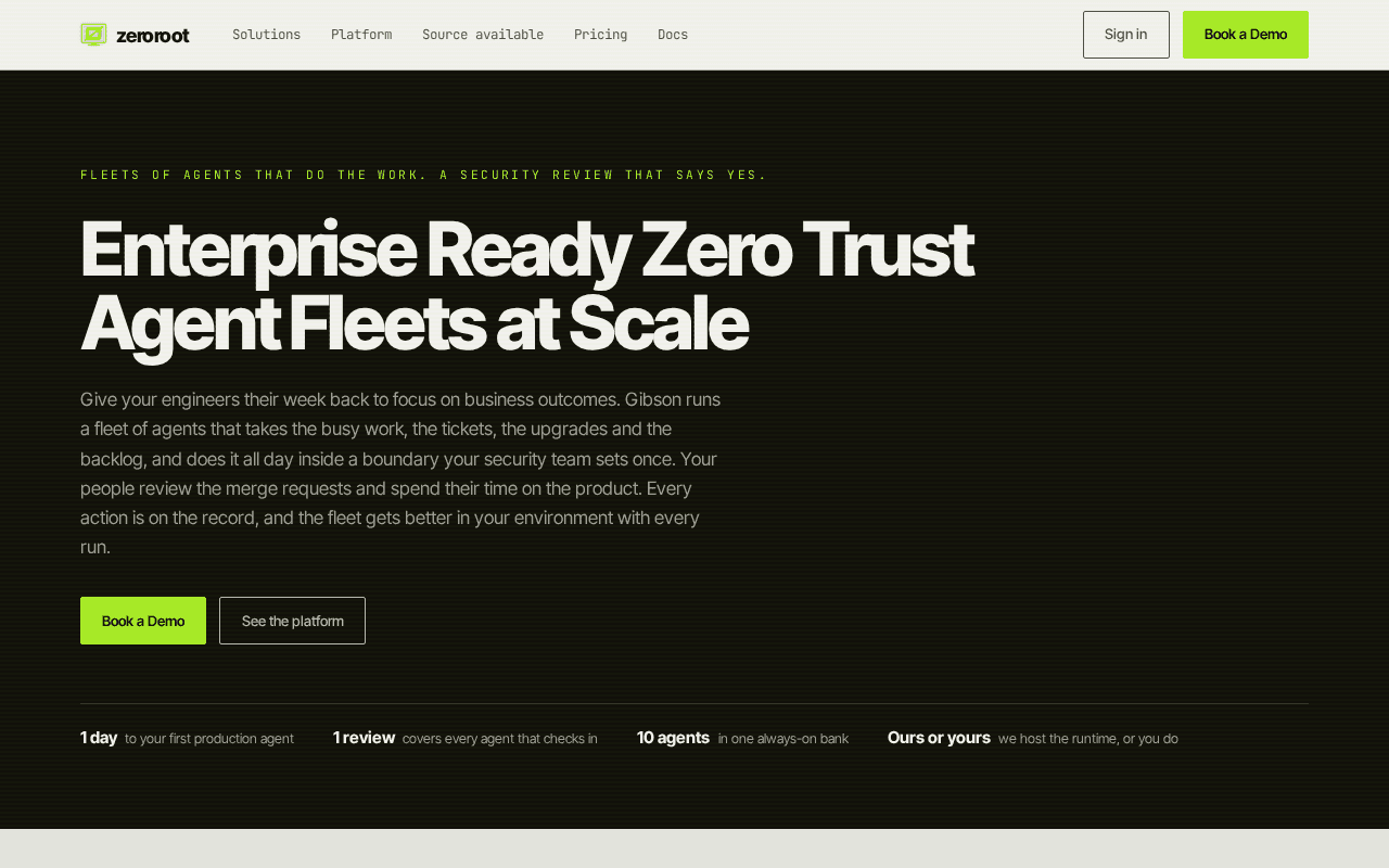 Screenshot of zeroroot.ai