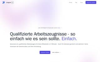 Screenshot of zeugnis.ai