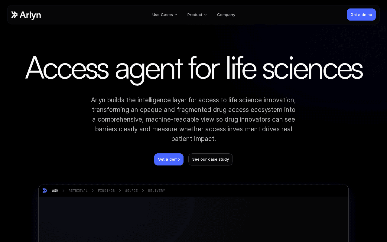 Screenshot of arlynaccess.ai