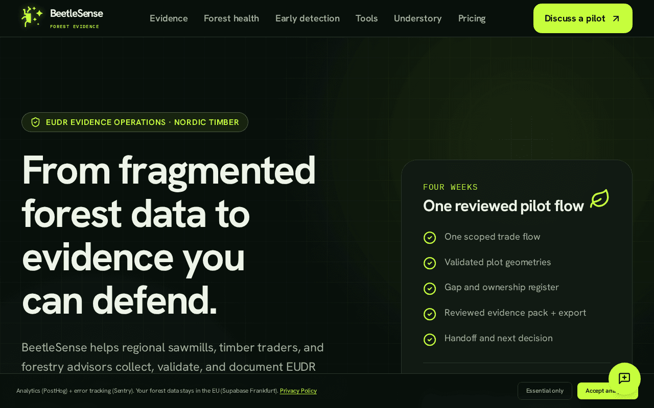 Screenshot of beetlesense.ai