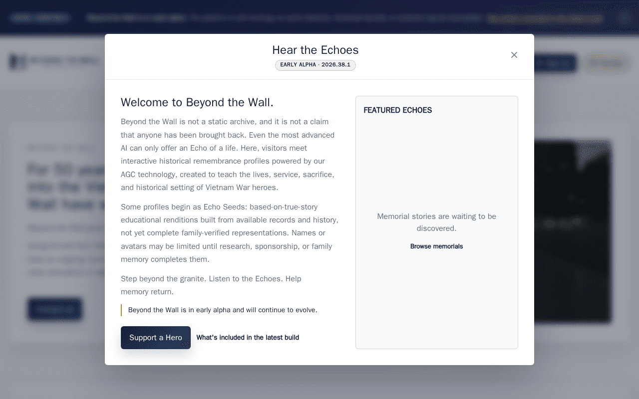 Screenshot of beyondthewall.ai