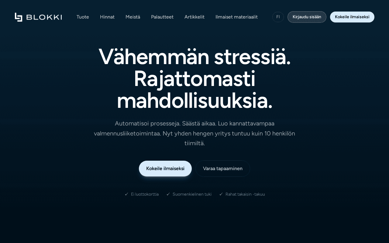 Screenshot of blokki.ai