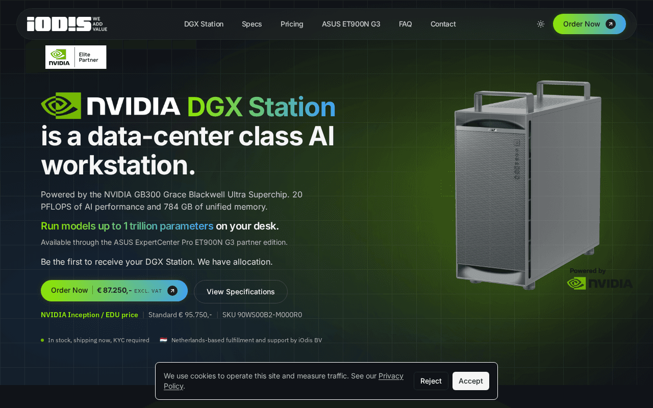 Screenshot of dgxstation.ai