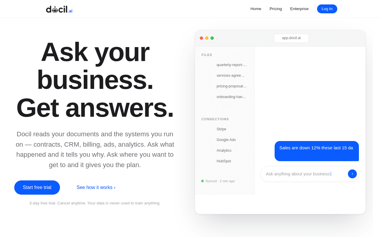 Screenshot of docil.ai