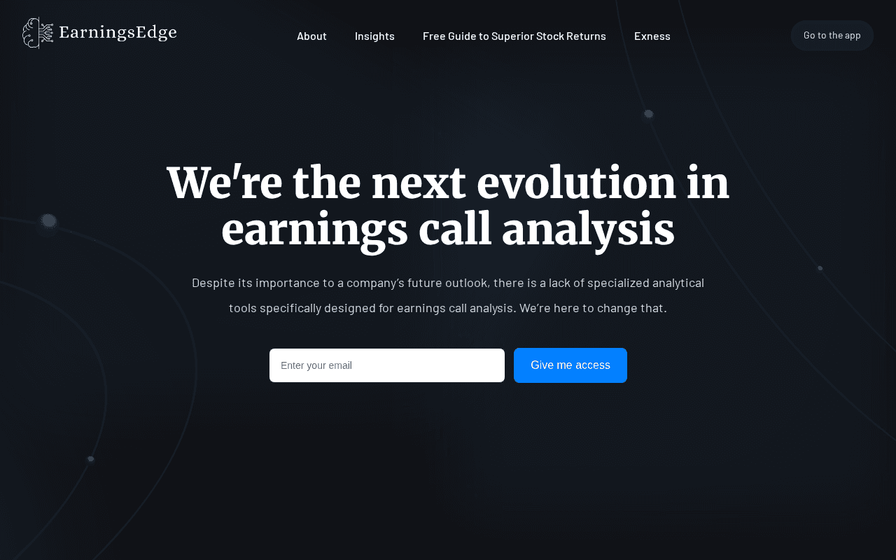 Screenshot of earningsedge.ai