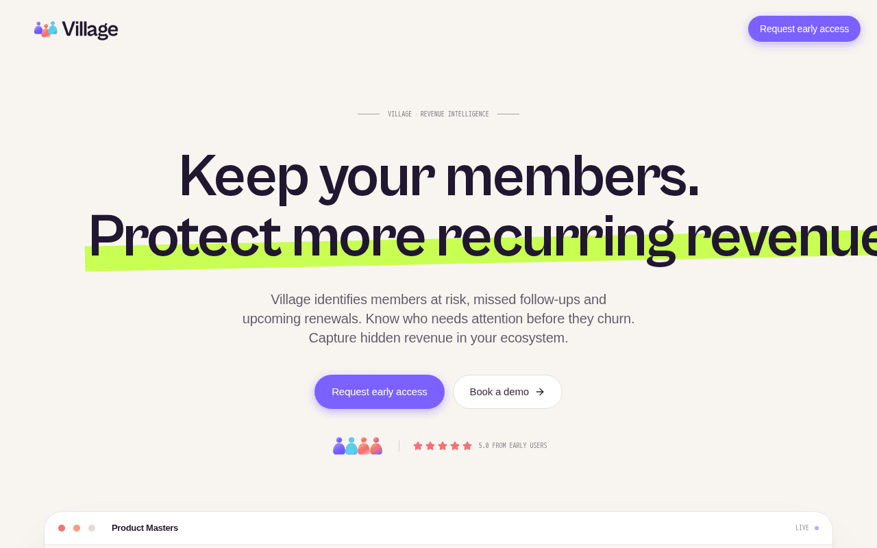 Screenshot of getvillage.ai