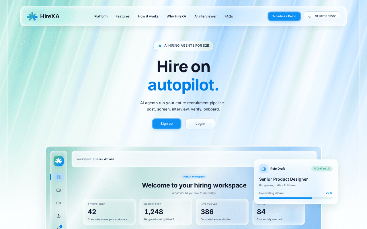 Screenshot of hirexa.ai