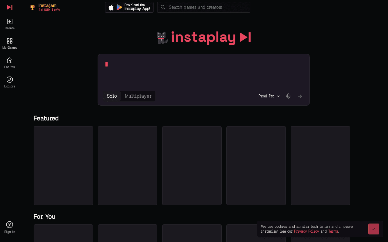 Screenshot of instaplay.ai