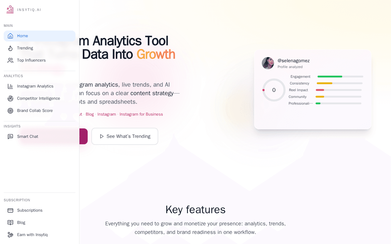 Screenshot of insytiq.ai