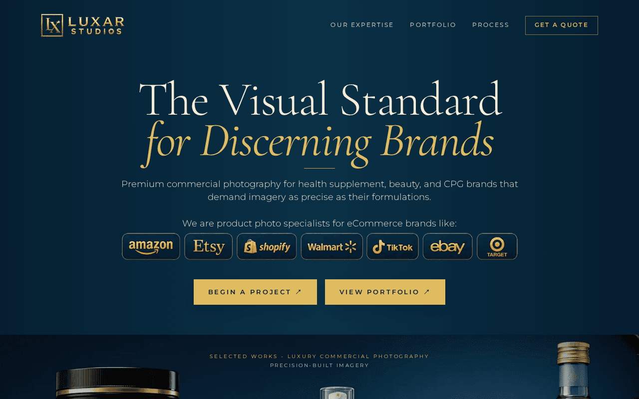 Screenshot of luxarstudios.ai