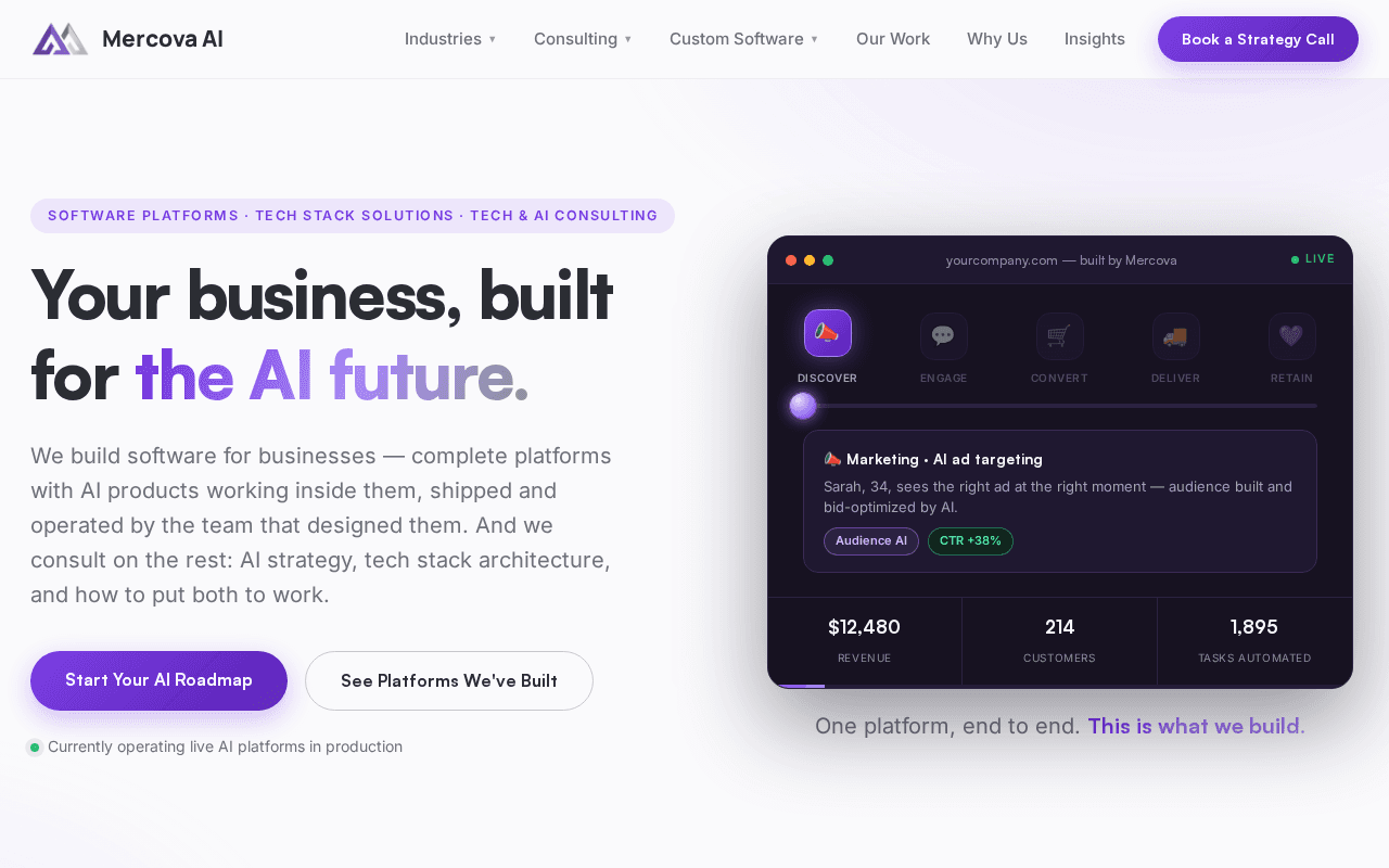 Screenshot of mercova.ai