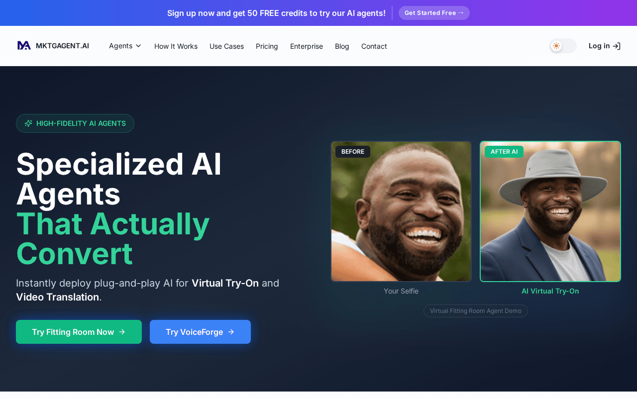 Screenshot of mktgagent.ai