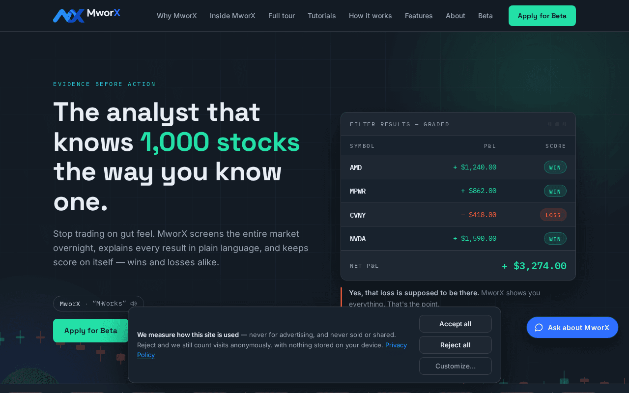 Screenshot of mworx.ai