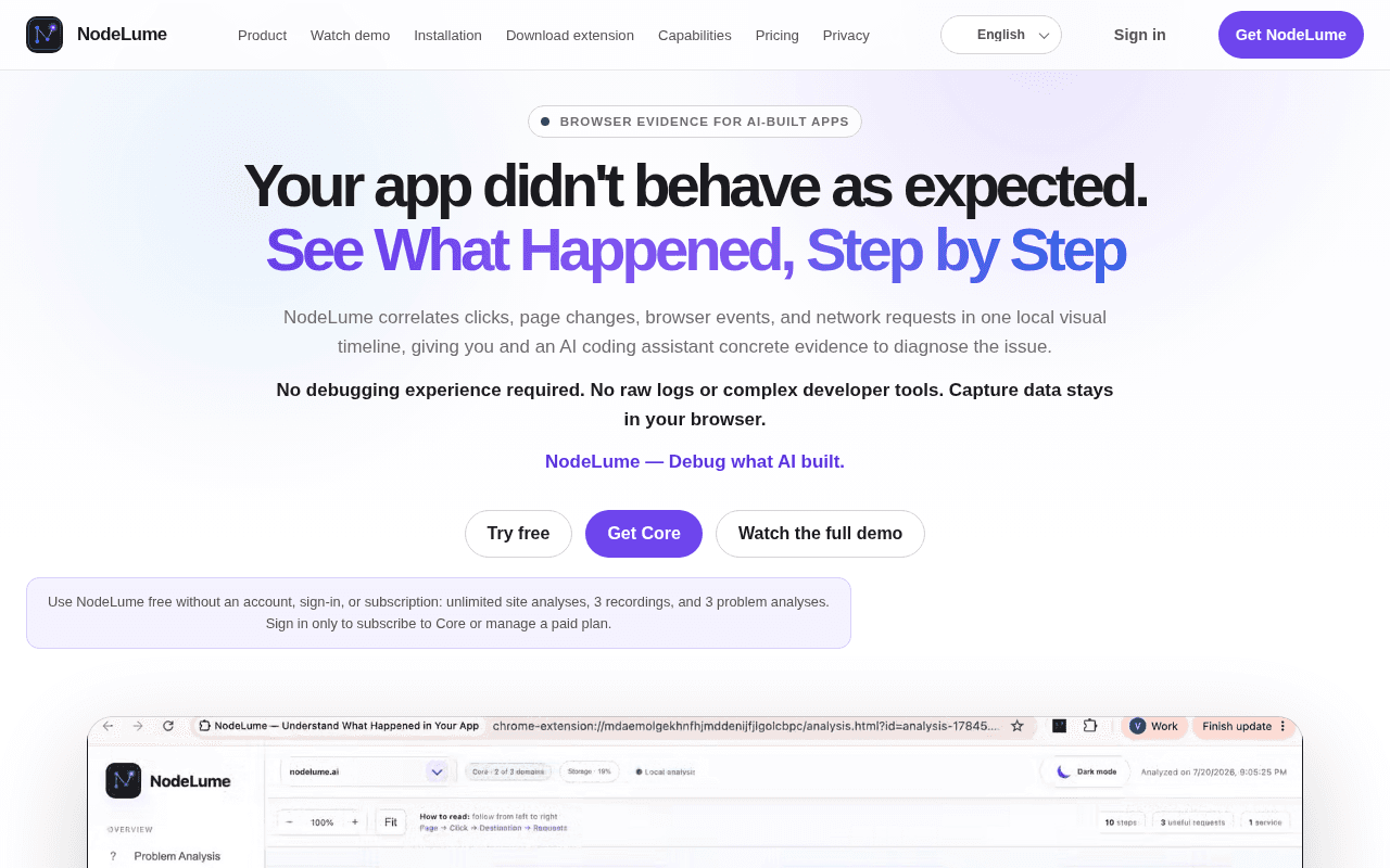 Screenshot of nodelume.ai