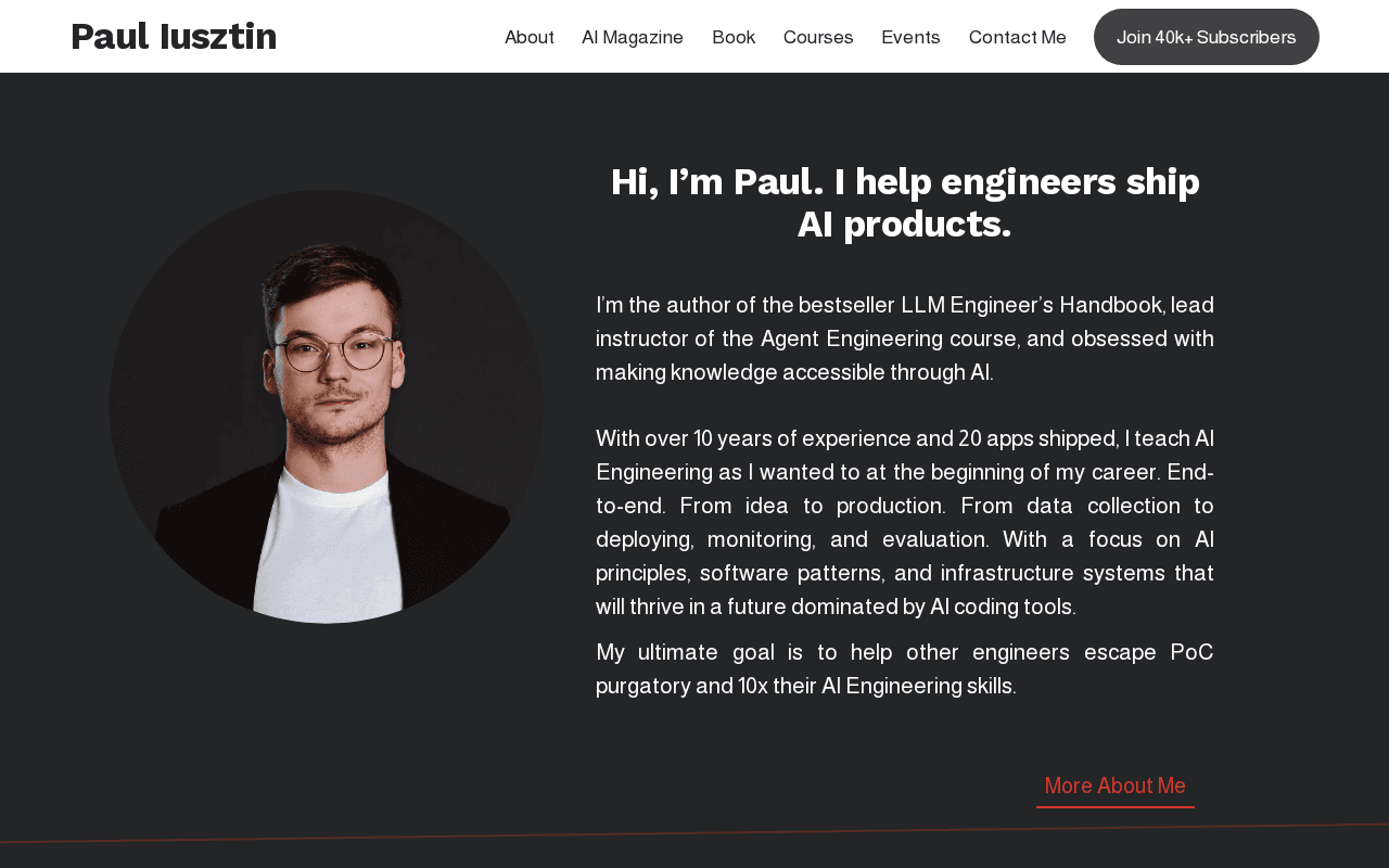 Screenshot of pauliusztin.ai