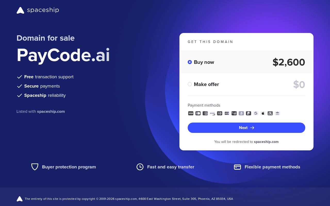 Screenshot of paycode.ai