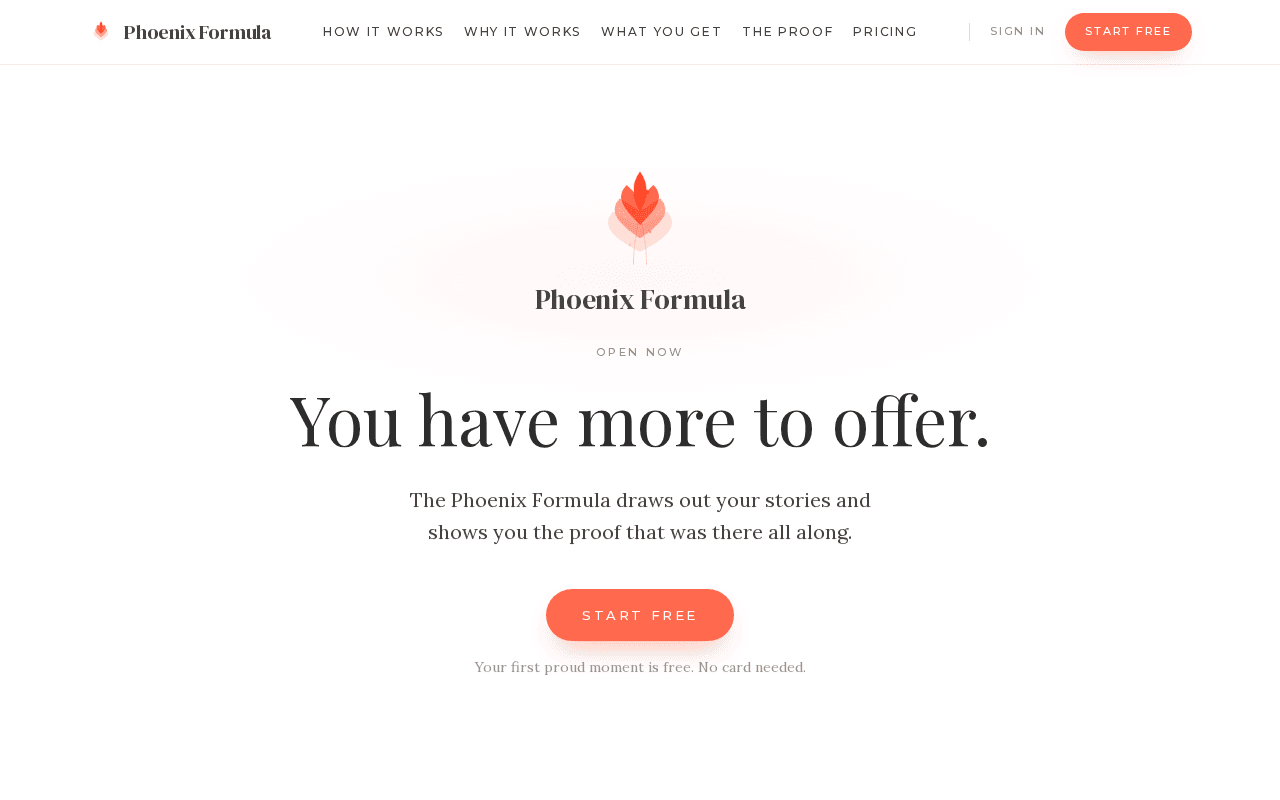 Screenshot of phoenixformula.ai