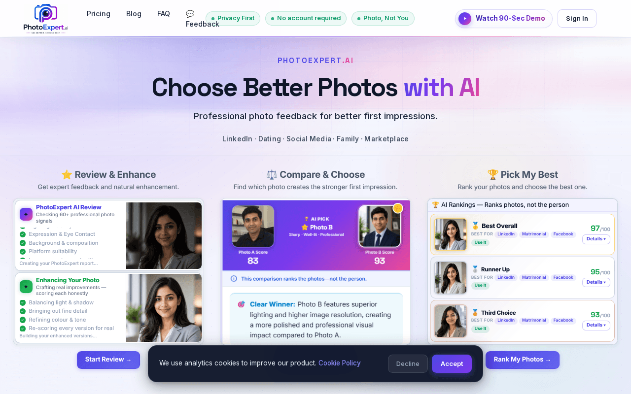 Screenshot of photoexpert.ai