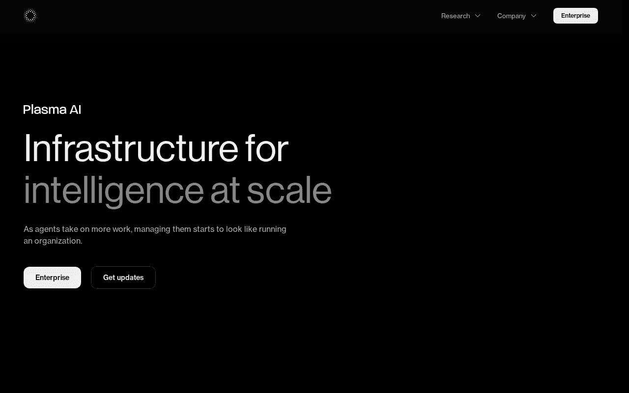 Screenshot of plasma.ai
