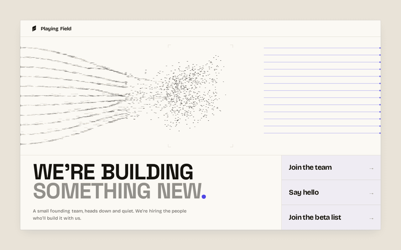 Screenshot of playingfield.ai