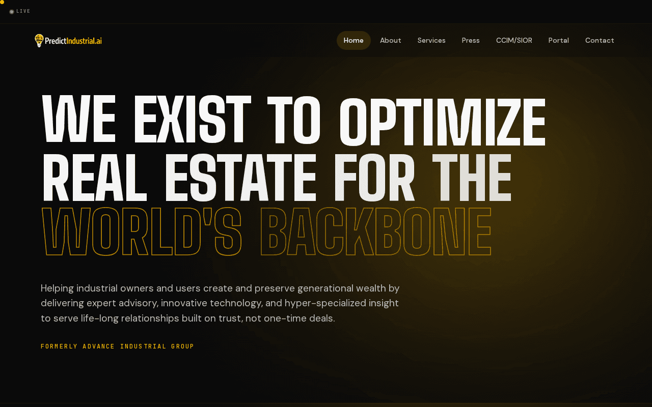 Screenshot of predictindustrial.ai