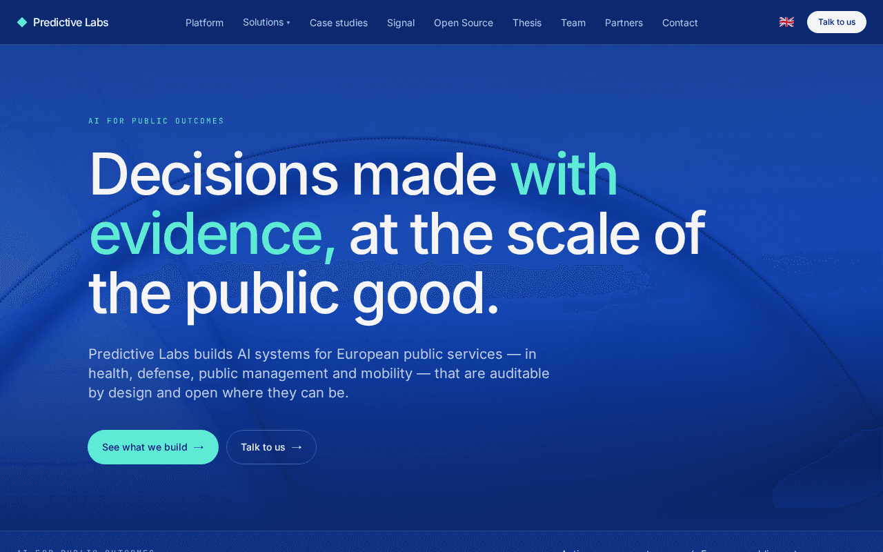 Screenshot of predictivelabs.ai