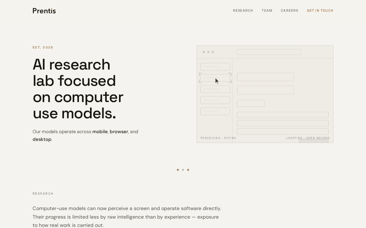 Screenshot of prentis.ai