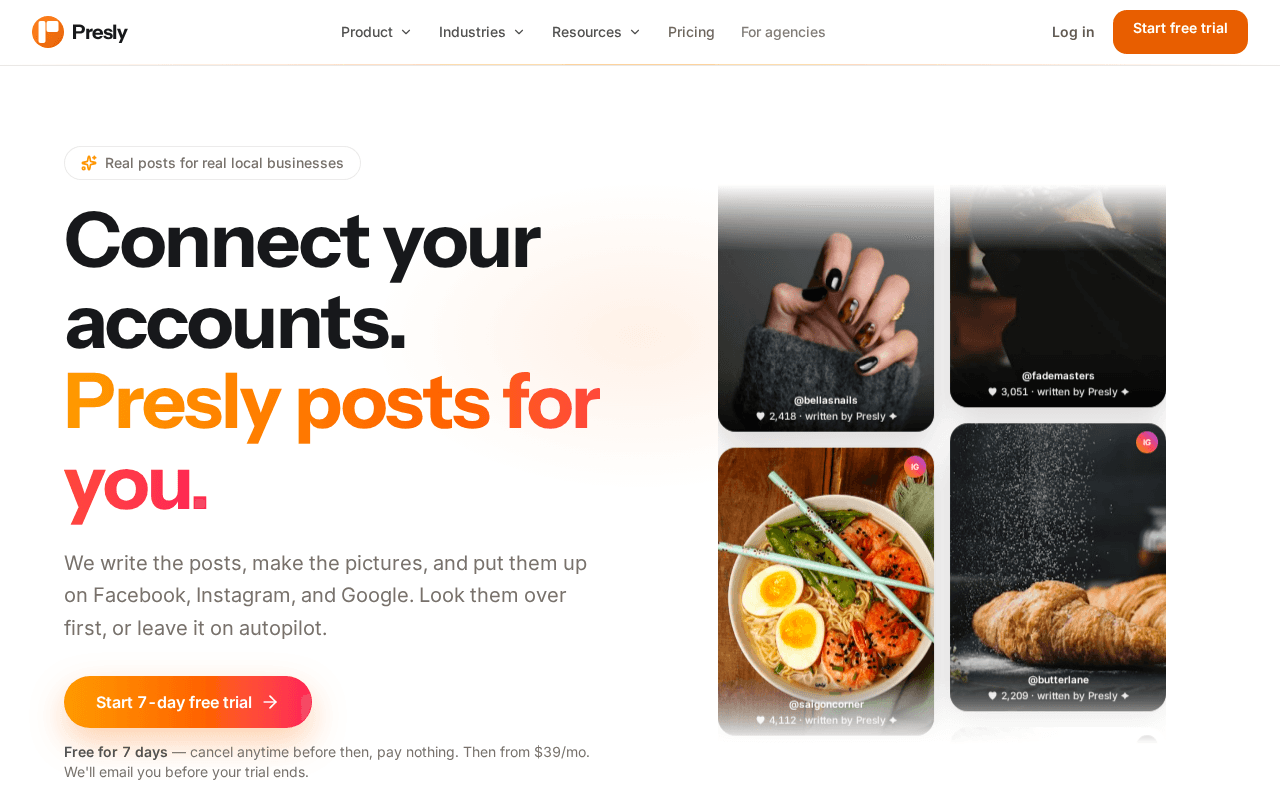 Screenshot of presly.ai