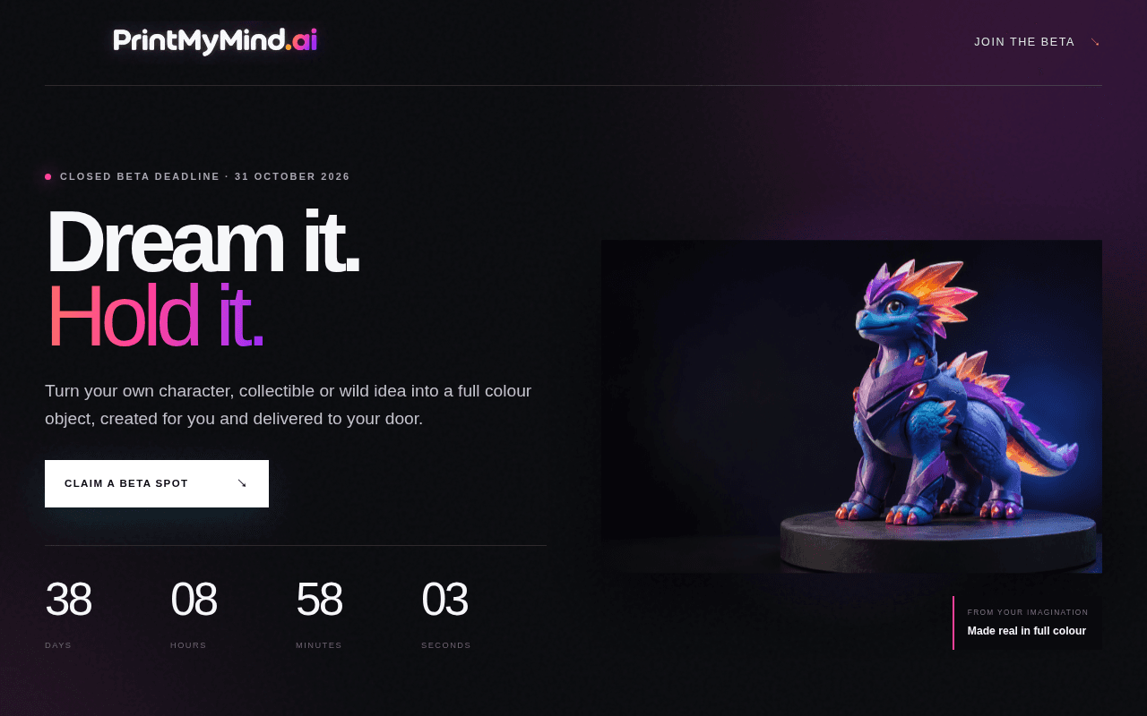 Screenshot of printmymind.ai