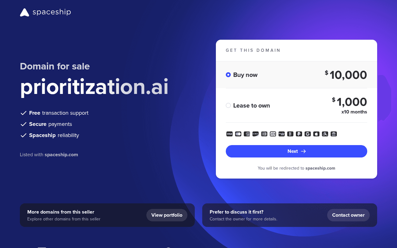 Screenshot of prioritization.ai