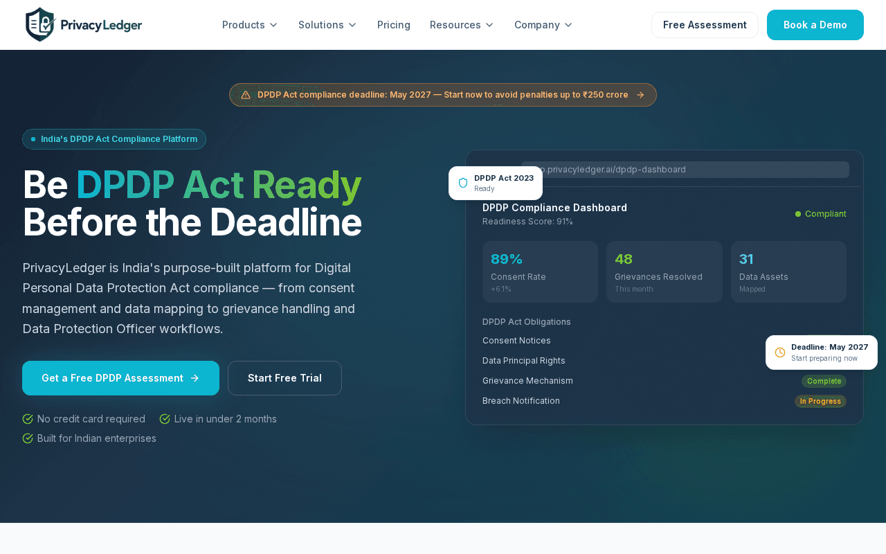 Screenshot of privacyledger.ai