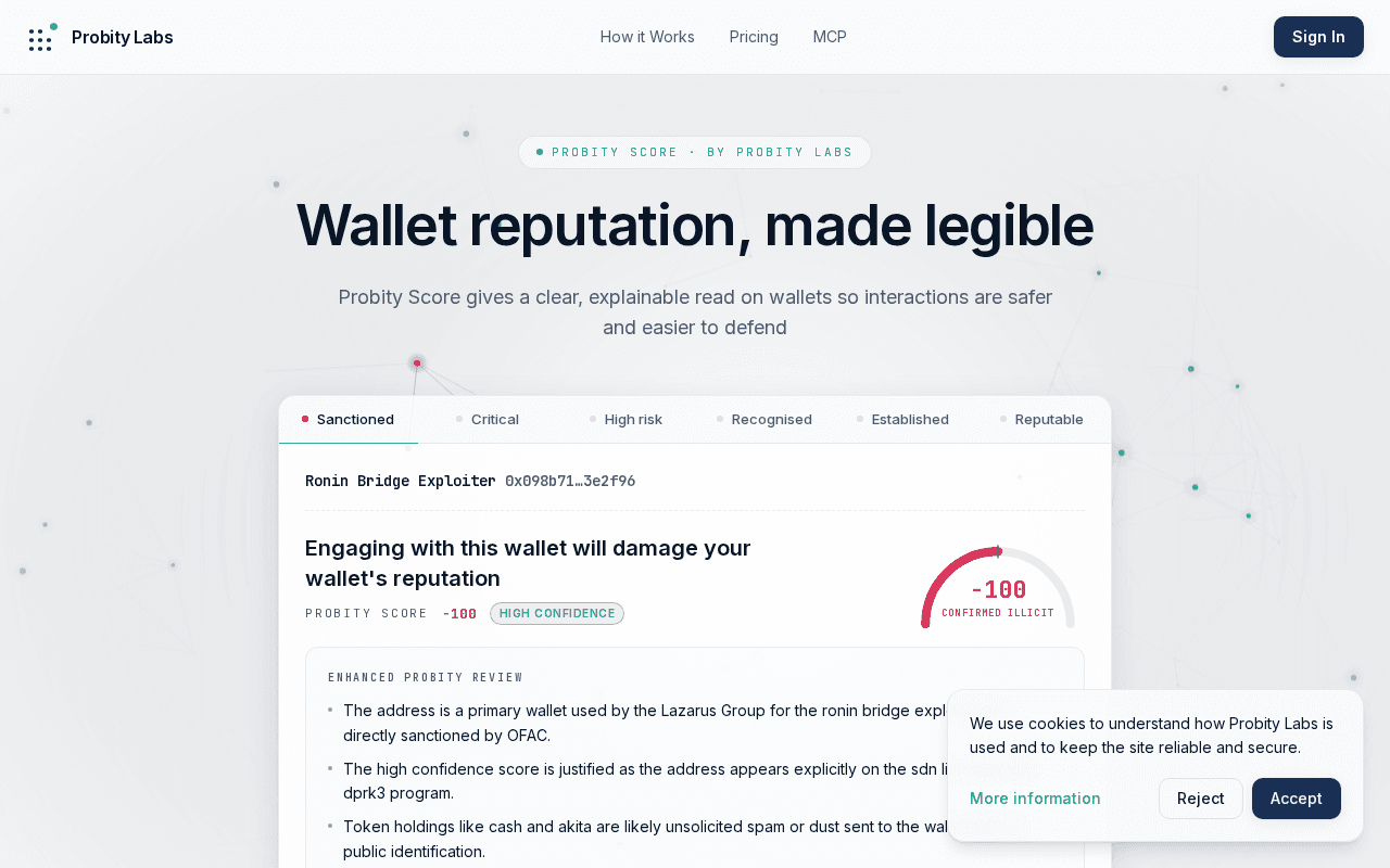 Screenshot of probitylabs.ai
